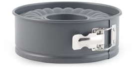 H&H Tortiera 2 Fondi Deli Chef 18 cm in Alluminio con Rivestimento Antiaderente – Colore Grigio – Stampo per Torte e Dolci a Due Strati – Lavabile in Lavastoviglie – Ideale anche per Uso Professionale
