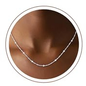 SLOONG Kette Silber Über 925 Damen-1.5mm Singapur Kette Diamant Silber Kette Halskette für Damen 16 18 20 22 Zoll