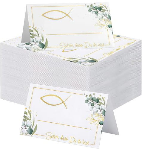 Bangbobi 50 Segnaposto Matrimonio - Segnaposto Compleanno, Segnaposto Battesimo, Comunione, Cresima - Cartellini Nomi per Nozze - Design Elegante, 10x9 cm