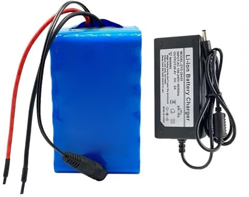 Paquete de baterías de litio de 24 V, batería de 24 V y 6 Ah para bicicletas eléctricas con motores de 0 W a 150 W, batería de 24 V con cargador de 2 A y protección BMS 24V 6Ah,XT60+SM