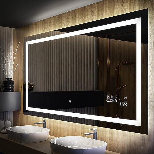 FORAM Badspiegel mit Beleuchtung - Led Spiegel Bad - 110x70 - Badezimmerspiegel Nach Maß - auf Individuelle Bestellung Gefertigt - Modernes Design - Ohne Rahmen
