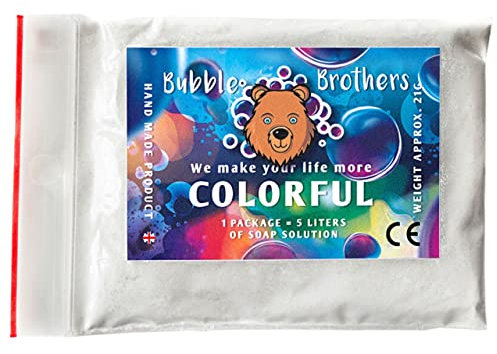Bubble Brothers Riesenseifenblasen Pulver für 5 Liter Seifenblasenlösung Seifenblasen Nachfüllflasche für Seifenwasser Party Geburtstag Hochzeit Giant Soap Bubble Mixture Seifenblasenflüssigkeit