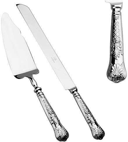 OTW PAVILION 2 Piece Wedding Cake Knife and Server Set,18/10 Stainless Steel Dessert Set Pie Server Cake Cutter Wedding Knife for Birthday,Anniversary,Holiday,Baby Shower,Party