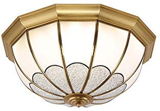 WFZRXFC Lámpara de techo de montaje semi empotrado de la industria retro de mediados de siglo Lámpara de techo con borde dorado envuelto a mano Con pantalla de vidrio esmerilado Iluminación de techo U