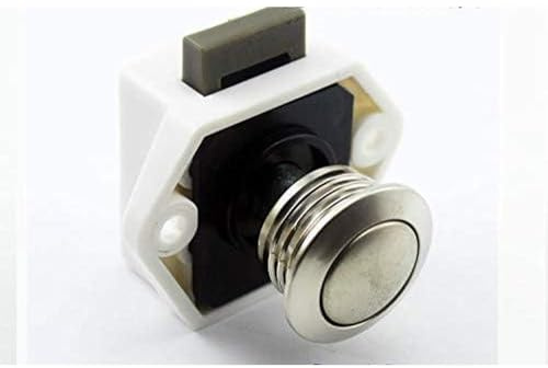 Riloer Serratura a pressione per serratura armadietto Caravan Push Lock Blocco con pulsante grande senza chiave Compatibile con camper navi e yacht P01-WN Bianco