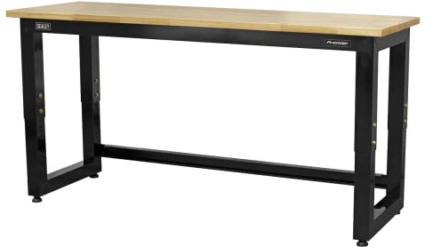 Sealey 1830mm Heavy-Duty Steel Adjustable Workbench with Wooden Worktop - APMS22