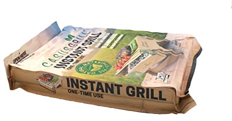 Einweggrill (1 Stück) Öko Einmalgrill für Camping Strand Park 100% Nachhaltig 50% weniger CO2 durch Bambuskohle, nach 5 min startklar und über 1 Stunde nutzbar, absolut qualmfrei (1)