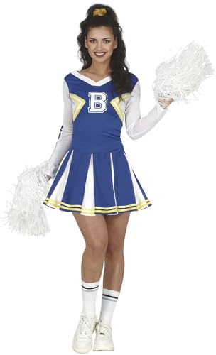 FIESTAS GUIRCA | Cheerleader Kostüm - Sportliche Kostüme für Halloween, Karneval und Kostümpartys - Ideal für Erwachsene und Teenager - Blau und Weiß