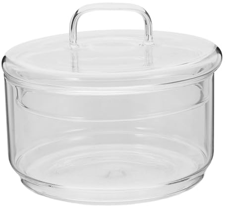Zerodeko Salad Shaker Bowl with Lid Glass Salad Bowl with Lid Glass Containers with s Popcorn with Cover Serving Cute Mixing Fruit Dish Salad