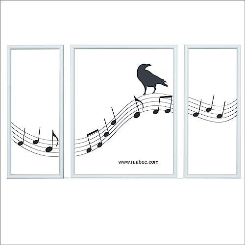 RAABEC Triptychon Bilderrahmen, Größe 50x80cm, Farbe Weiß, ideal für Malen nach Zahlen Triptychon Bilder von Schipper oder Ravensburger