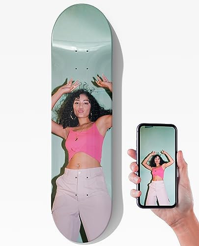 mubusi Skateboard Personalisiert 78,5x20 cm 8 Zoll - Skateboard Deck - Wandhalterung Skate Board Deko - Geschenk für Kinder, Junge und Erwachsene - Skate Bord mit Einem Foto