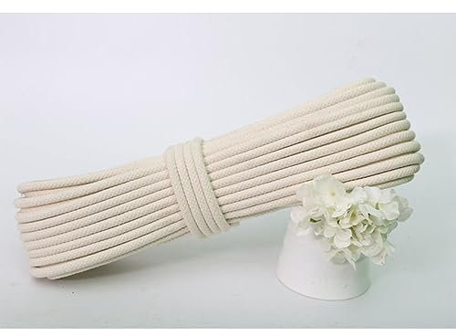 WABMJGW Makramee-Kordel, kerngesponnenes Baumwollseil, 8 mm ~ 20 mm, 100 m, beige Makramee-Seil, Idee für Zuhause, Geschenkverpackung, Fahnenmastseil, Häkeln, Gartenarbeit,8 mm-100 m