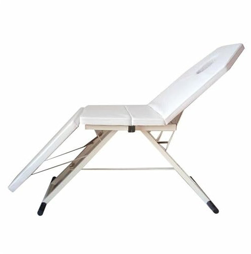 KEESUNG Dreifach Gefaltetes Kosmetikbett, Tragbar SchöNheitsbett Klappbar Massagebank Mobile Massagetisch SPA Salon Beauty Bett 3 Zonen Klappbar Kosmetikliege Profi Massageliege/Weiß