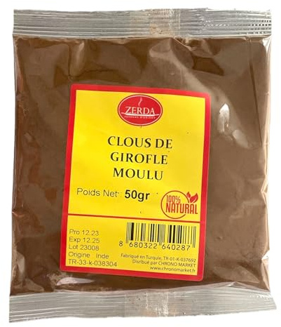 Clou de girofle moulu 50G | ZERDA | Haute Qualité | 100% Naturel, poudre