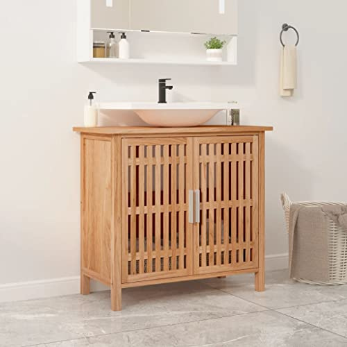 KTHLBRH Waschbecken UVnterschrank Waschbeckenunterschrank Waschbeckenunterschrank 66x29x61,5 cm Massivholz Nussbaum