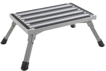 JSDQQG Sgabello Pieghevole Regolabile,Sgabello Pieghevole in Metallo Robusto,capacità di 150 kg,Ideale per Cucina,Bagno,Camper