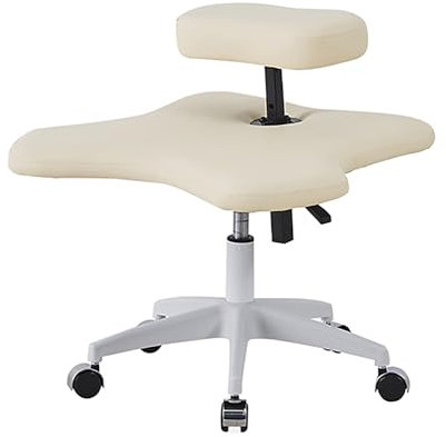 Kniestuhl, Meditationsstuhl mit Rädern, Schreibtischstuhl für das Homeoffice, Stuhl mit gekreuzten Beinen, ergonomischer Sitz zur Haltungskorrektur (Beige, Einheitsgröße),Beige-Einheitsgröße