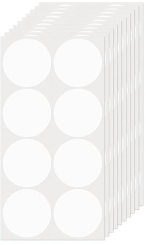 FINDAT Vita runda etiketter 50 mm färg kodning cirkel prick klistermärken vinyl vattentäta självhäftande avtagbara klibbiga namnetiketter för hem kontor affärer 80-pack