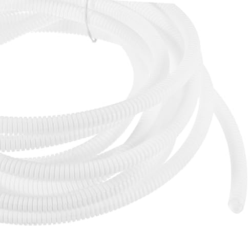 DMiotech 6m Wire Loom Split Tubing 6.5mm, Cord Protectors from Pet Flexible Conduit Cable Management for Office, Home, Garden, White