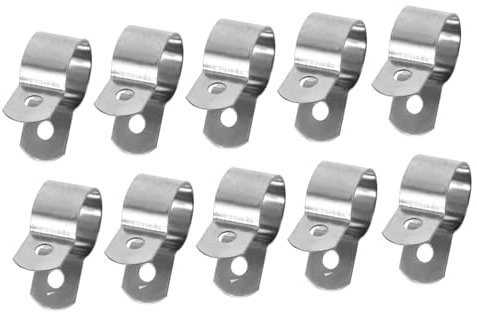 jojofuny 10 Pack Metal Clamps Hose Clamp Metal Clip Wire Loom Tool for Electrical Wire