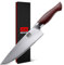 SHAN ZU Cuchillo de Chef Profesional 20cm - Cuchillo de Cocina Japonés con Hoja Afilada de Acero Inoxidable 10Cr15MoV (62 HRC) - Mango de Madera Pakka Ergonomico - OKINAWA Series