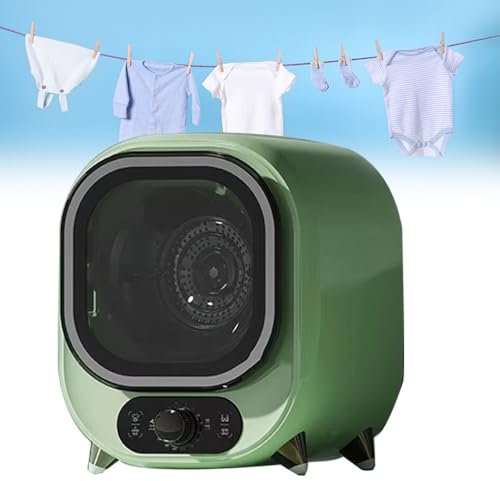 Secadora De Condensador, Secadora De Ropa Eléctrica, Mini Secadora Centrifugada Portátil, 5 Modos De Secado, Carga De 0,8 Kg, Secadora De Tambor De Acero Inoxidable, Secadora De Ropa Ventilada(Green)