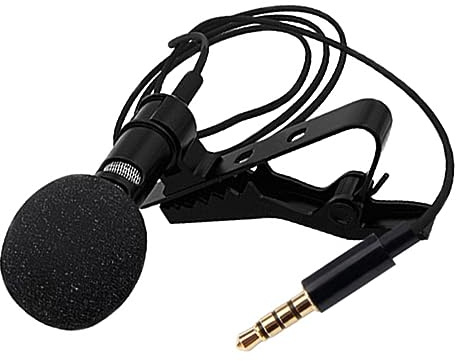 Alasum Portable Clip-on Lavalier Microphone Set for Recording with 1.5m Wired Omnidirectional Condenser Mic and 4-to-3 Level Adapter, Suitable for Smartphones, Computers, Live Streaming,