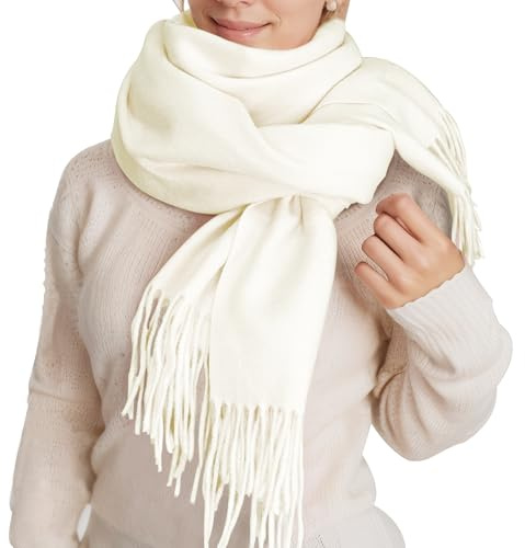 ehsbuy Schal Damen Winter Kaschmir Langer Großer Weiche Warme Pashmina Cashmere Schal für Weihnachten Hochzeitsgeschenke Geschenke für Frauen
