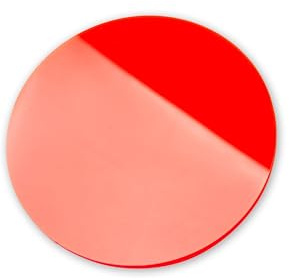 Modulor Verre acrylique GS coloré - Vitre en verre acrylique fluorescent et polyvalent pour objets lumineux et éclairage - Disque acrylique de 3 mm d'épaisseur - Diamètre : 80 mm - Rouge transparent