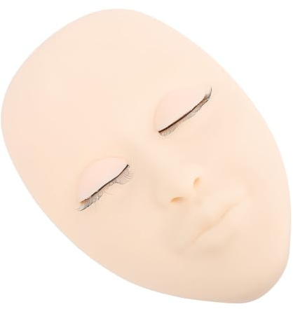 Cabeza maniquí pestañas Silicona Suave con párpados | rostro práctica maquillaje, párpados reemplazables, tacto realista, reutilizable, fácil limpieza, entrenamiento