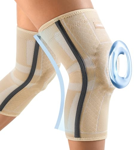 Rodillera Rotuliana con Estabilizadores Laterales y Almohadilla de Rótula | Rodilleras Menisco y Ligamento de Compresion, Rodillera Ortopedica, Knee Support, para Gym, Running, deportivas, Unisex