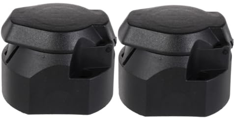 EXAOMBLE 2piezas Adaptador De Remolque Pines Redondo Kit Conector para Vehículos Comerciales Coche y Remolques con Tapa De Seguridad Antivibración