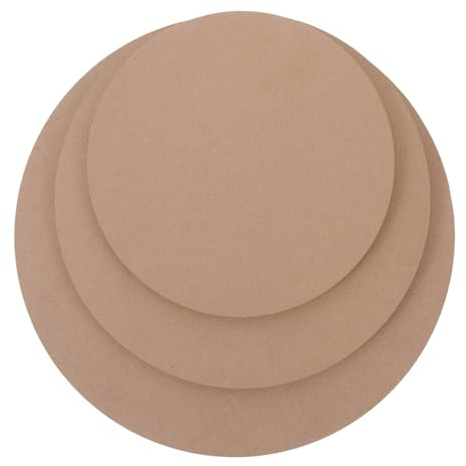 KOCKSHION 3stücke Runde Pressholz-Platten Für Töpferwerkzeuge Keramikformen Zum Handbauen Unfertige Holzkreise Für DIY-kunstprojekte Handbau-schlickerguss