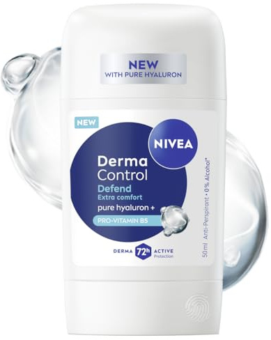 NIVEA Derma Control Defend Antitranspirant für Damen Stift - 72h Schutz mit Hyaluronsäure und Provitamin B5, 50ml