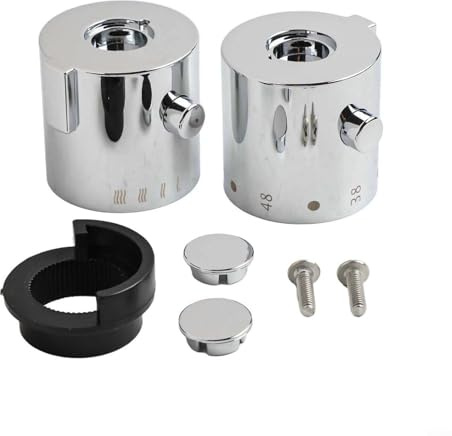 Bebykilemi Pomos termostáticos cromados para manija de ducha, 40 mm de diámetro, repuesto para válvulas mezcladoras de baño, con extremo de tornillo de cabeza plana