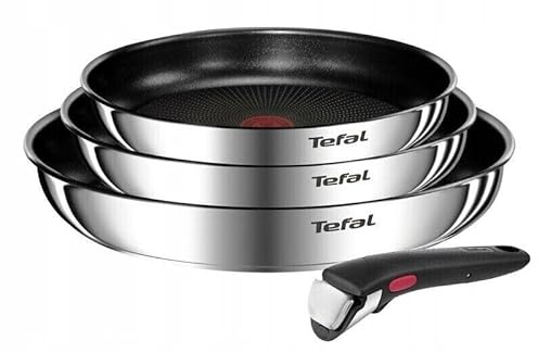 Tefal Ingenio Emotion Pfannenset, 3 Bratpfannen (22/24/28 cm) mit Abnehmbarem Griff, Antihaftbeschichtet, Induktionsgeeignet, Spülmaschinenfest