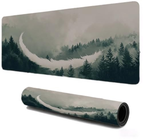 Alfombrilla Ratón Gaming Grande XXL 900x500, Mejora la Velocidad y la Precisión, Bosque Blanco Mouse Pad Antideslizante, Alfombrillas Raton de Oficina y Casa, Accesorio Gaming para Ratón Teclado S-380