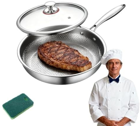 INPUS Genérico Sartén De Titanio Martillada Pro Con Tapa, 2026 Titaniox Sarten, Ultraduradera, Resistente a Los Arañazos, Antiadherente, Sarten Puro, Sartenes Sin Revestimiento(28cm)