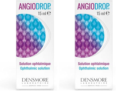Densmore - Angiodrop - Solution Ophtalmique Sécheresse et Fatigue Oculaire - Acide Hyaluronique, Camomille, Mauve - Plusieurs utilisations par jour possible - Flacon 15 ml - Fabriqué en Europe