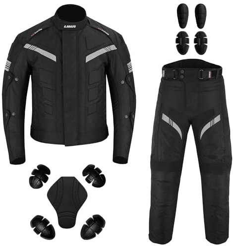 Mens Motorbike 2 Piece Suit Cordura Motorbike Jacket and Trousers CE armoured Waterproof protective Gear For mens boys Riders