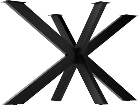 NWELD Tischbeine Metall X-Form Schwarz 90x72cm – Spider Tischgestell & Design Tischkufen für Couchtisch, Moderne Loft-Konstruktion für DIY Möbelprojekte, Tischkufen für Esstisch