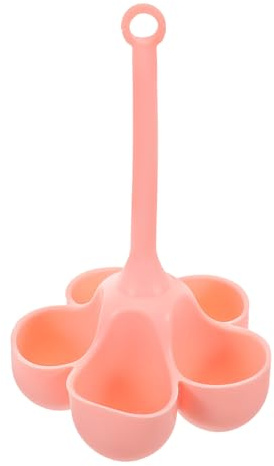 INOOMP Cuociuova in Silicone Alimentare Resistente al Calore, Vassoio per Uova a 5 Fori Riutilizzabile, Mini Vaporiera per Microonde e Pentole, per Cucina e Preparazione Alimenti