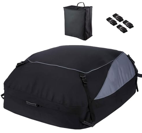 Borsa per il trasporto di merci sul tetto 'auto – Contenitore per bagagli morbido e impermeabile, resistente tessuto Oxford 600D | Supporto da tetto di qualità affidabile per auto, furgoni, SUV