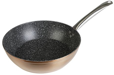 WECOOK! Professional Sartén Honda Aluminio Forjado 28 cm, Inducción, Antiadherente Ecológico sin PFOA, 2,8 mm Espesor, Mango Acero Inox., Color Cobre, Apta Todas Cocinas, Vitrocerámica, Gas, Horno