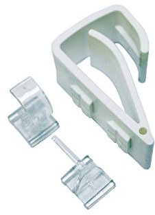 GARDINIA Klemmträger Easy Click für Vitragestangen/Caféhausstangen, 2 Stück, Kunststoff, Weiß