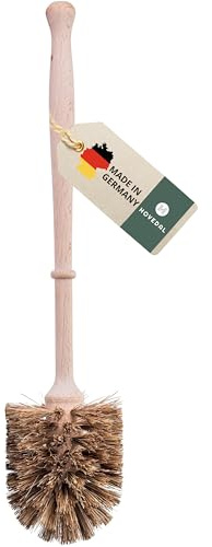 Klobürste aus Holz und Naturfasern, Toilettenbürste, Klobürsten Bürste Natur, Bürsten zur WC Reinigung mit Naturfaser, Naturborsten und Holzgriff, Holzstiel (1x Bürste)