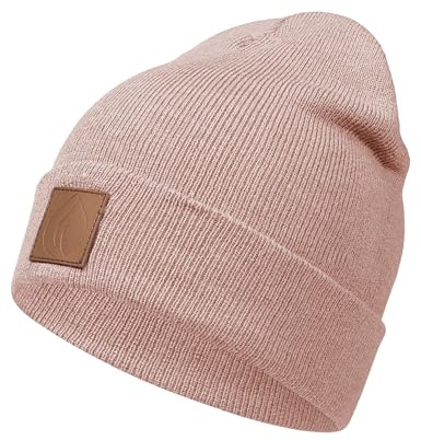 Occulto Gorro Invierno para Hombre y Mujer, Gorros Invierno con Parche de Cuero