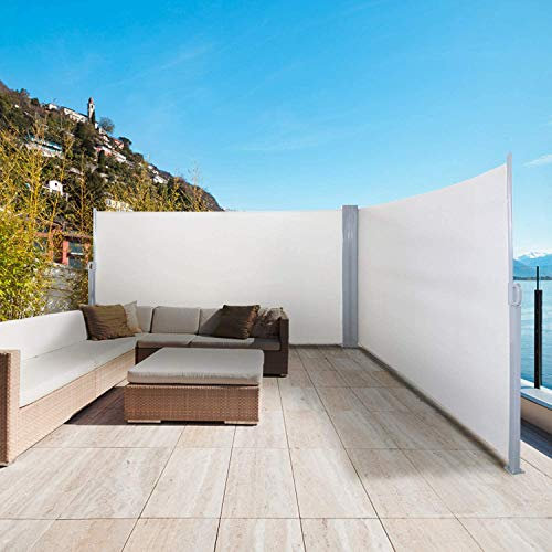 Einziehbare Seitenmarkise für die Außenterrasse, Faltbare Winddichte Markise, wasserdichter Sonnenschutz, Faltbarer Sichtschutz, für Terrassengärten im Hinterhof,600x160cm