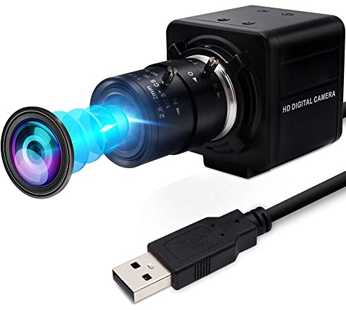 IFWATER USB Camera 1080P High Speed 260fps 2.8-12mm 4X Optical Zoom Lens 2MP USB Webcam Manual Close up Zoom in and Out,UVC Computer Comference Golf Swing Camera for Raspberry Pi Windows Mac