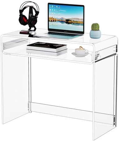 solaround Acryl Schreibtisch Transparent, 85 x 40 x 75 cm, Klein (Transparent)